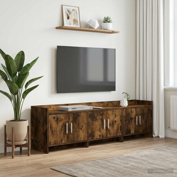 TV szekrény 168 x 33 x 47 cm Füstös Tölgy Szerelt Fa