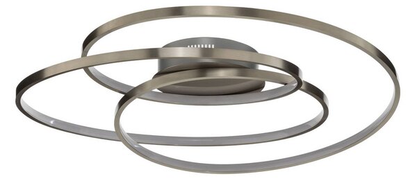 Lindby LED mennyezeti lámpa Joline, Ø 60 cm, nikkel színű, fém, dimmelhető, Alu / szürke / cink, Nappali / Étkező, fém, Modern