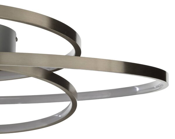 Lindby LED mennyezeti lámpa Joline, Ø 60 cm, nikkel színű, fém, dimmelhető, Alu / szürke / cink, Nappali / Étkező, fém, Modern