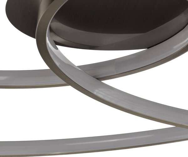 Lindby LED mennyezeti lámpa Joline, Ø 60 cm, nikkel színű, fém, dimmelhető, Alu / szürke / cink, Nappali / Étkező, fém, Modern