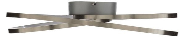Lindby LED mennyezeti lámpa Joline, Ø 60 cm, nikkel színű, fém, dimmelhető, Alu / szürke / cink, Nappali / Étkező, fém, Modern