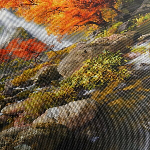 Kép - vízesések a narancssárga erdőben (90x60 cm)