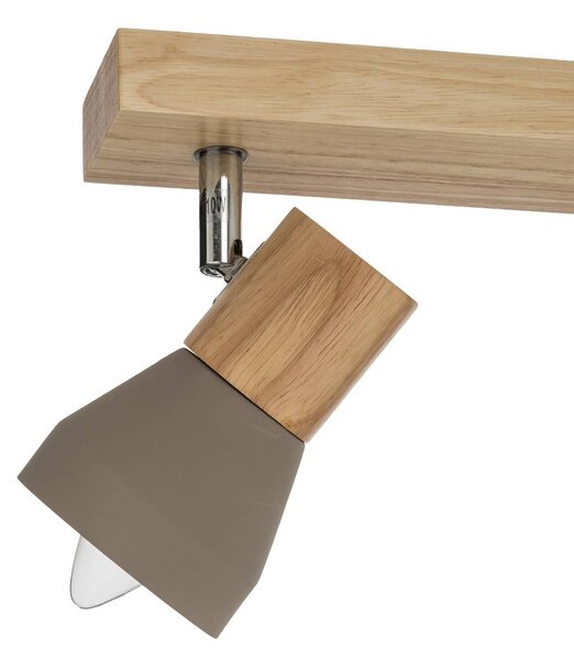 Lindby Filiz spotlámpa, 4 lámpás, 77 cm, fa, beton, E14, dimmelhető, Alu / szürke / cink, Hálószoba, Beton, Skandináv