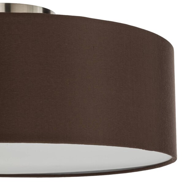 Lindby mennyezeti lámpa Sebatin, Ø 40 cm, világosbarna, szövet, E27, dimmelhető, Barna / rozsda, Hálószoba, Textil / szövet / selyem, Modern