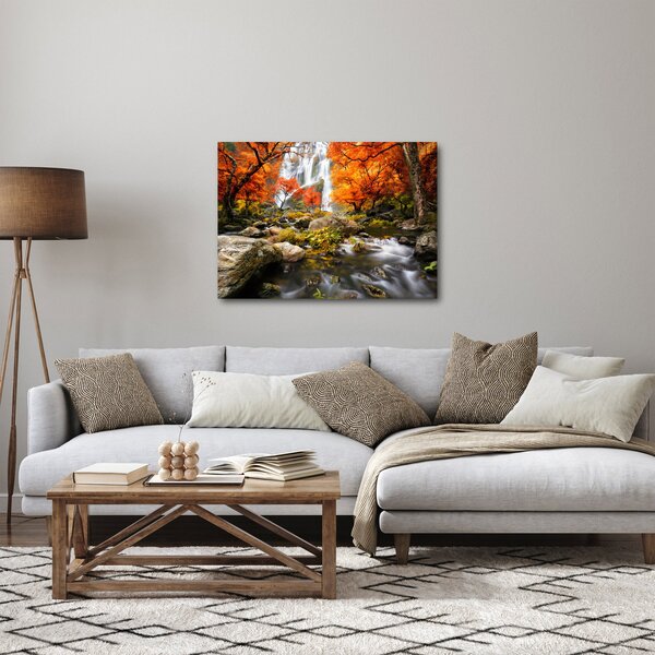 Kép - vízesések a narancssárga erdőben (70x50 cm)
