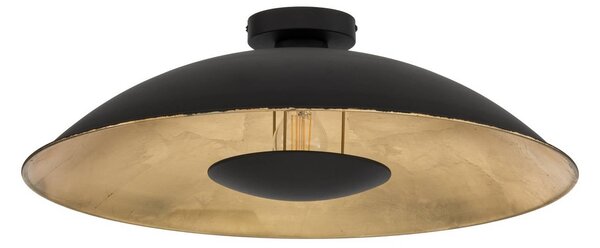 Lindby Emilienne mennyezeti lámpa, fekete/arany, fém, Ø 60 cm, dimmelhető, Fekete, Nappali / Étkező, fém, Modern