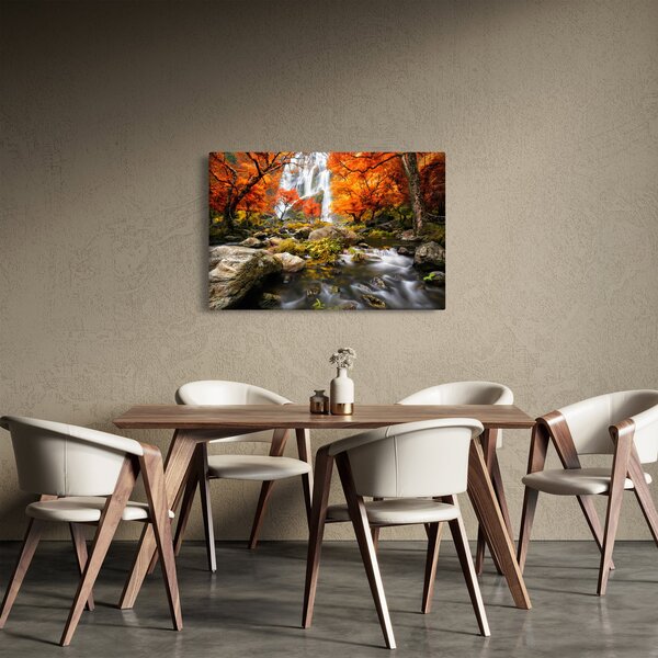 Kép - vízesések a narancssárga erdőben (90x60 cm)