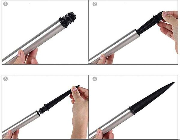 Polifach LED-es kerti Napelemes Lámpa 29,5cm (P-002) - szürke 12db
