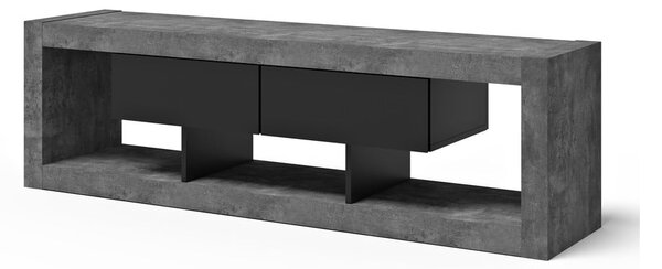 Fekete-szürke TV-állvány beton dekorral 175x52 cm Nara – TemaHome