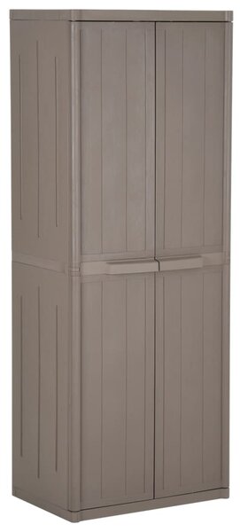 Barna PP fahatású kerti tárolószekrény 65 x 45 x 172 cm