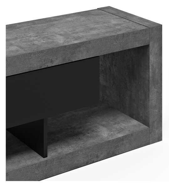 Fekete-szürke TV-állvány beton dekorral 175x52 cm Nara – TemaHome