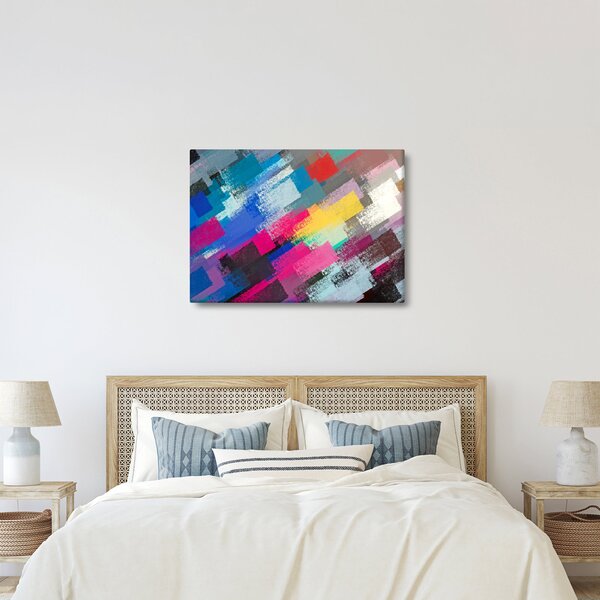 Kép - Színes ecsetvonások (70x50 cm)