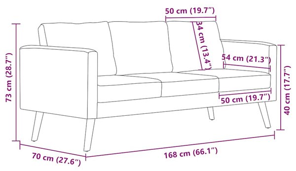 Sötétszürke 3 személyes szövet kanapé