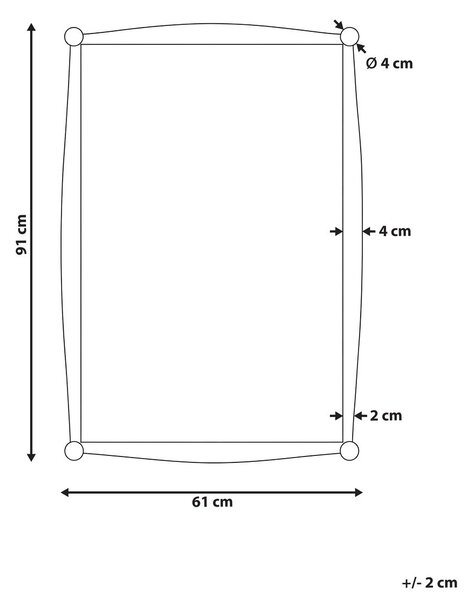 Falitükör TORTERON 61 cm 91 cm Császárfa Barna