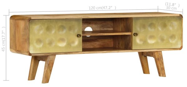 Tömör mangófa TV-szekrény 120 x 30 x 45 cm