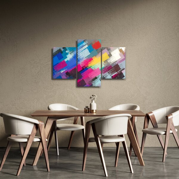 Kép - Színes ecsetvonások (90x60 cm)
