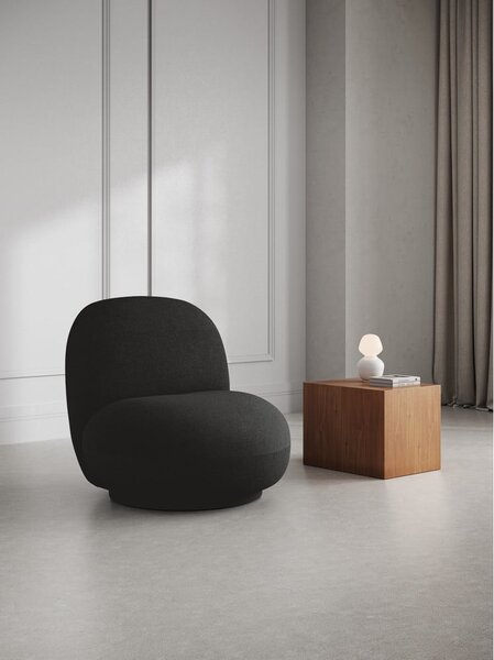 Fekete buklé fotel Chuck – Micadoni Home