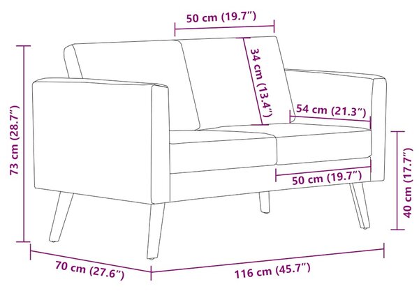 Sötétszürke 2 személyes szövet kanapé