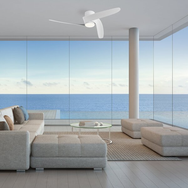 Groenland S fehér, csendes, intelligens LED mennyezeti ventilátor – Mantra Mantra Iluminación, Groenland S, dimmable, Fehér, Nappali, Fém, Modern