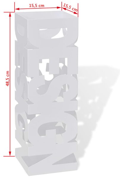 Szögletes esőermyő / sétabot tartó 48,5 cm fehér