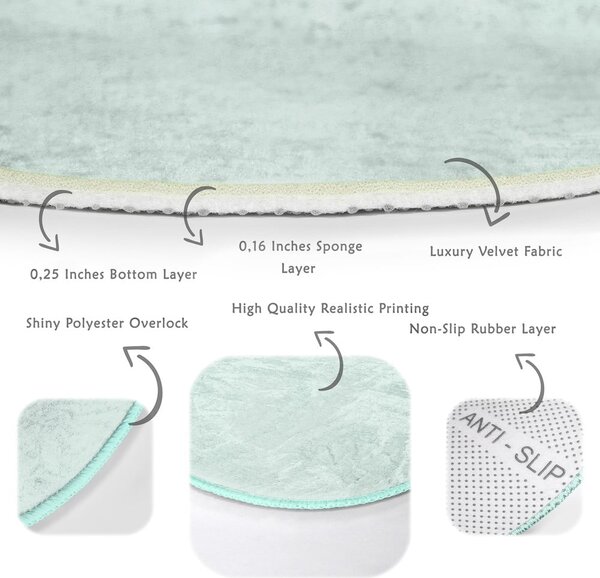 Mentazöld mosható-robotporszívóval tisztítható kerek szőnyeg ø 80 cm Comfort – Mila Home