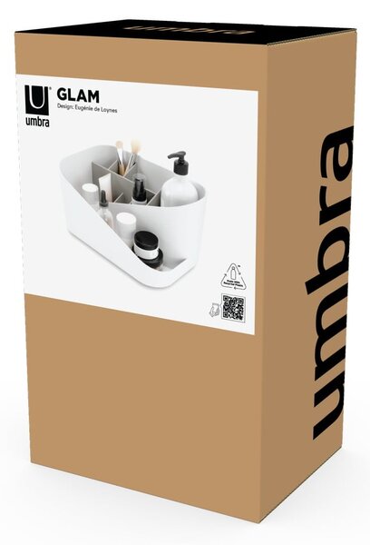 Fehér műanyag fürdőszobai rendszerező kozmetikumokhoz Glam – Umbra