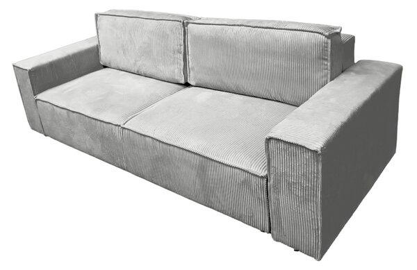 Kihúzható heverő, világosszürke, HARPERA BIG SOFA
