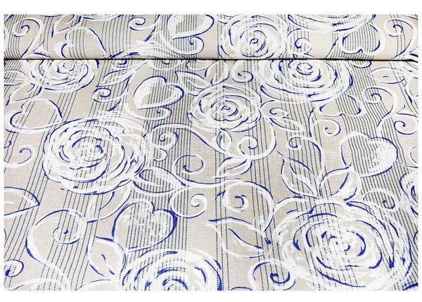 Futófelület az asztalon kék bazsarózsa 50x150 cm Made in Italy
