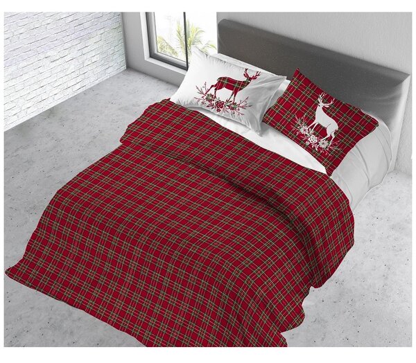 Pamut ágynemű Tartan piros Made In Italy
