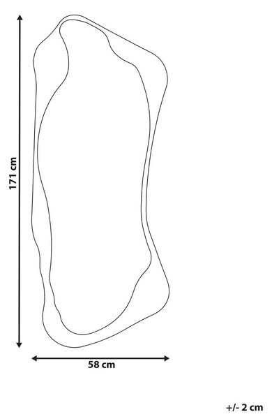 Falitükör LAMBLORE 58 cm 171 cm Világosbarna