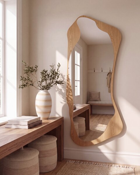 Falitükör LAMBLORE 58 cm 171 cm Világosbarna