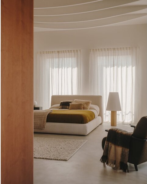Bézs kárpitozott franciaágy 160x200 cm Martina – Kave Home