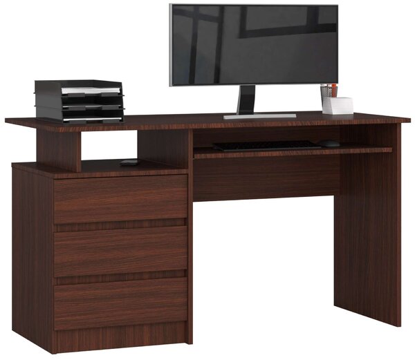 Számítógépasztal, 3 fiókkal P135_77 - wenge