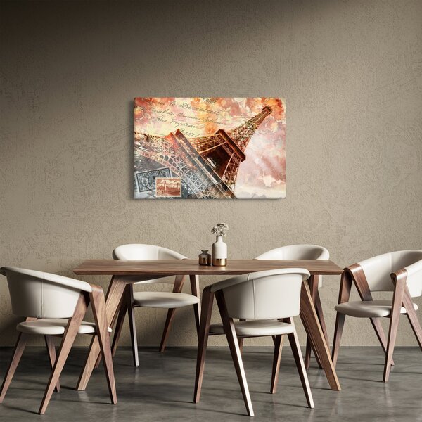 Kép - Eiffel-torony vintage stílusban (90x60 cm)