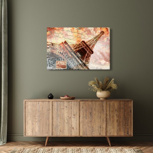 Kép - Eiffel-torony vintage stílusban (90x60 cm)