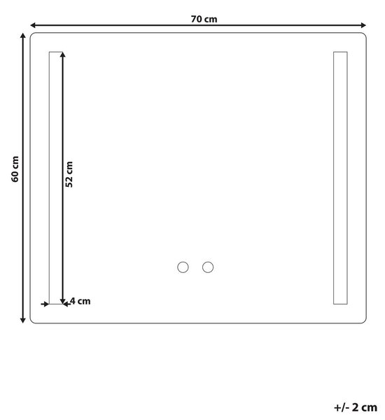 LED fürdőszobai tükör LIRAC 70 cm 60 cm Ezüst
