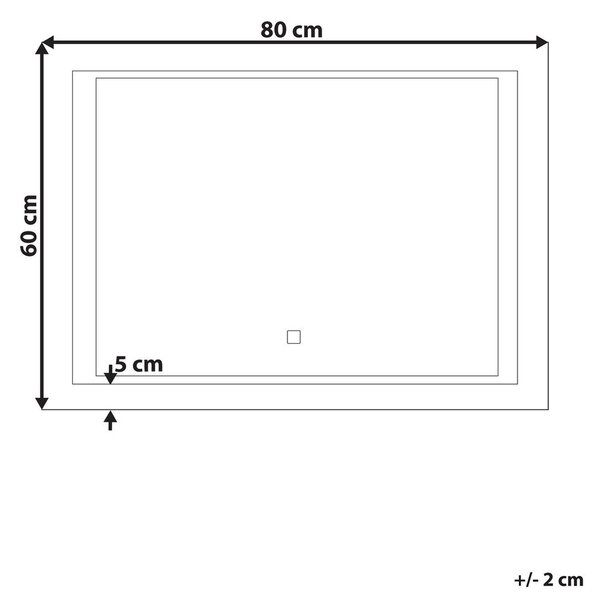 LED fürdőszobai tükör EYRE 80 cm 60 cm Ezüst