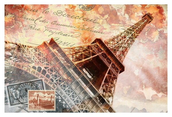 Kép - Eiffel-torony vintage stílusban (90x60 cm)