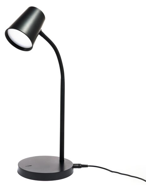 Asztali lámpa Lindby, Ailina, dimmable, Fekete, Dolgozószoba / iroda, Műanyag, Modern