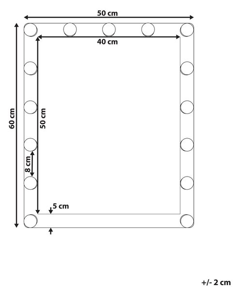 LED fürdőszobai tükör ODENAS 50 cm 60 cm Fehér