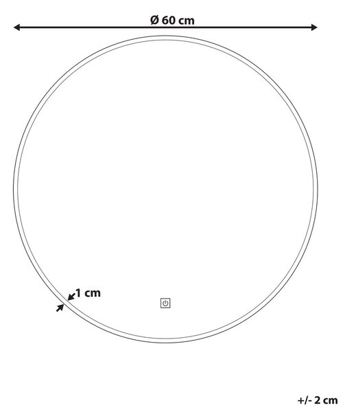 LED fürdőszobai tükör CALLAC 60 cm 60 cm Ezüst