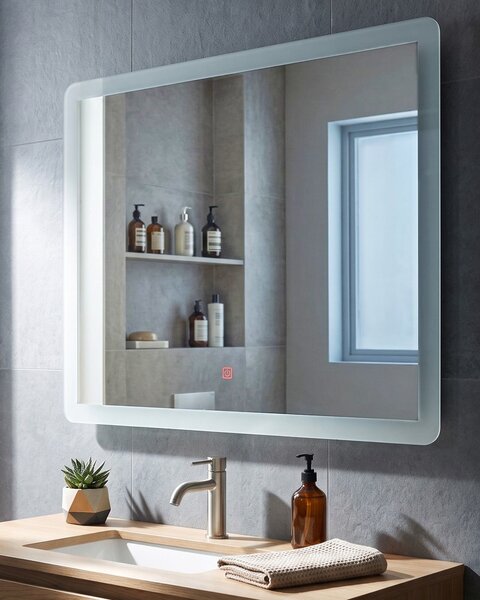 LED fürdőszobai tükör CORROY 80 cm 60 cm Ezüst