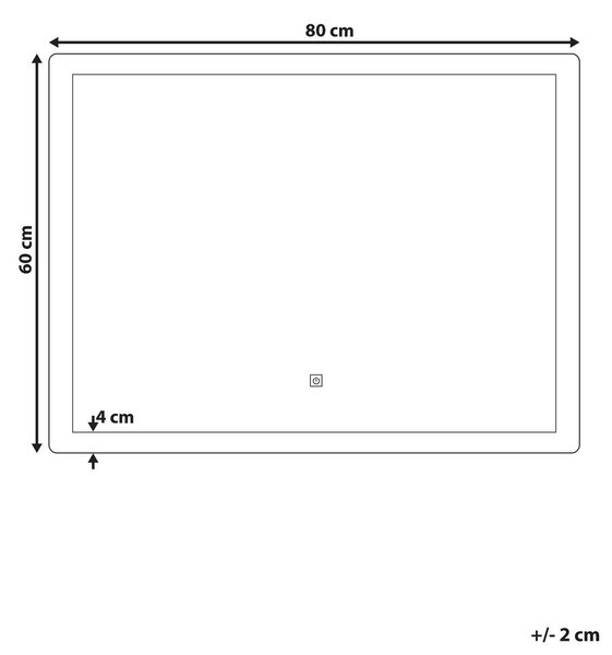 LED fürdőszobai tükör CORROY 80 cm 60 cm Ezüst