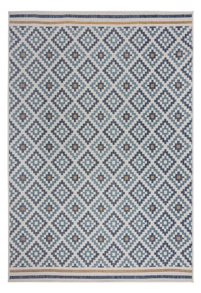 Sárga-kék kültéri-beltéri szőnyeg 160x230 cm Zia Trellis – Flair Rugs