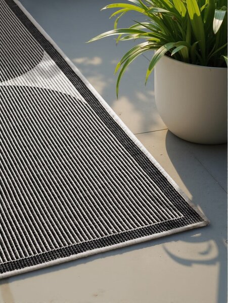 Fekete-fehér kültéri-beltéri szőnyeg 160x230 cm Duet Bowen – NORTHRUGS