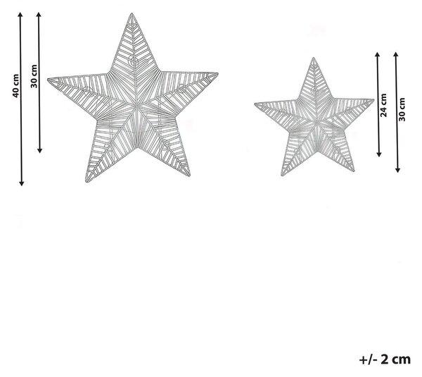 Kétdarabos karácsonyi dekoráció szett LED HAMPEN 24/30 cm Csillag Arany