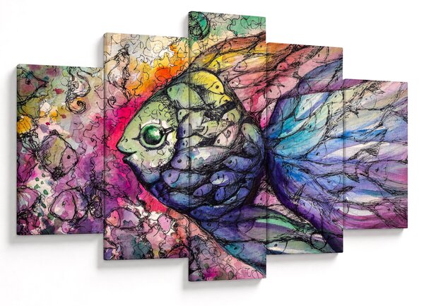 Kép - színes hal (150x105 cm)