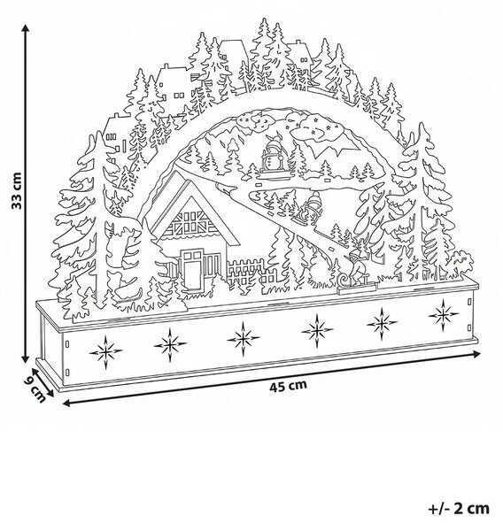 Karácsonyi dekoráció LED GOKSJO 33 cm Világosbarna