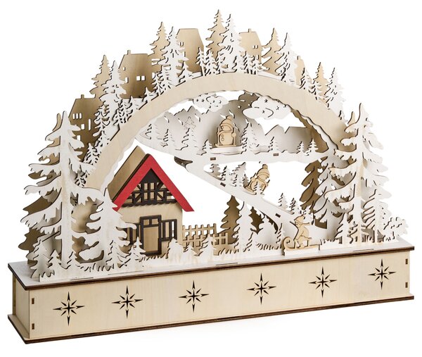 Karácsonyi dekoráció LED GOKSJO 33 cm Világosbarna