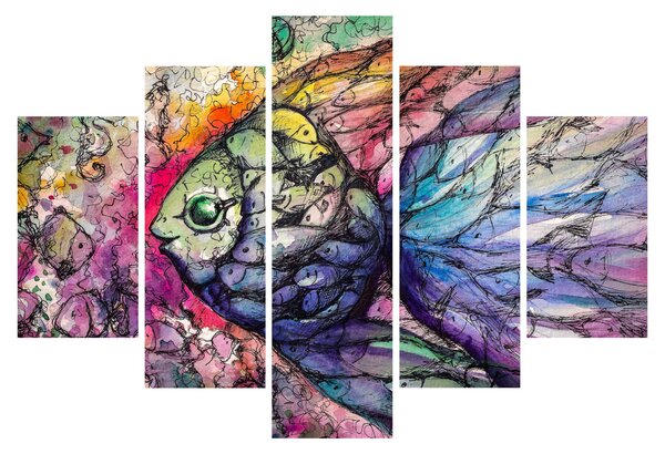 Kép - színes hal (150x105 cm)